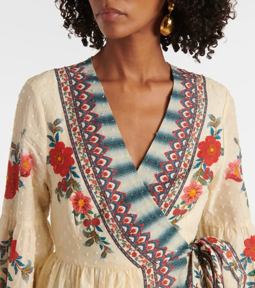 Farm Rio Mosaic Garden cotton midi dress