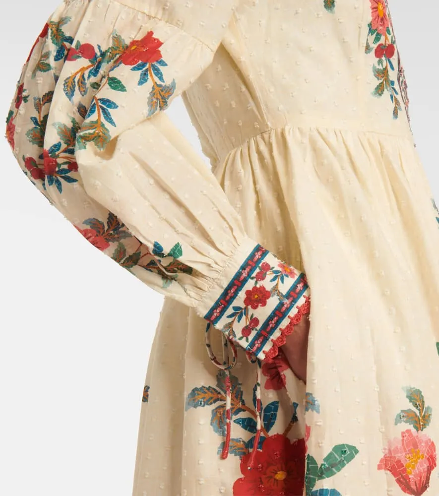 Farm Rio Mosaic Garden cotton midi dress