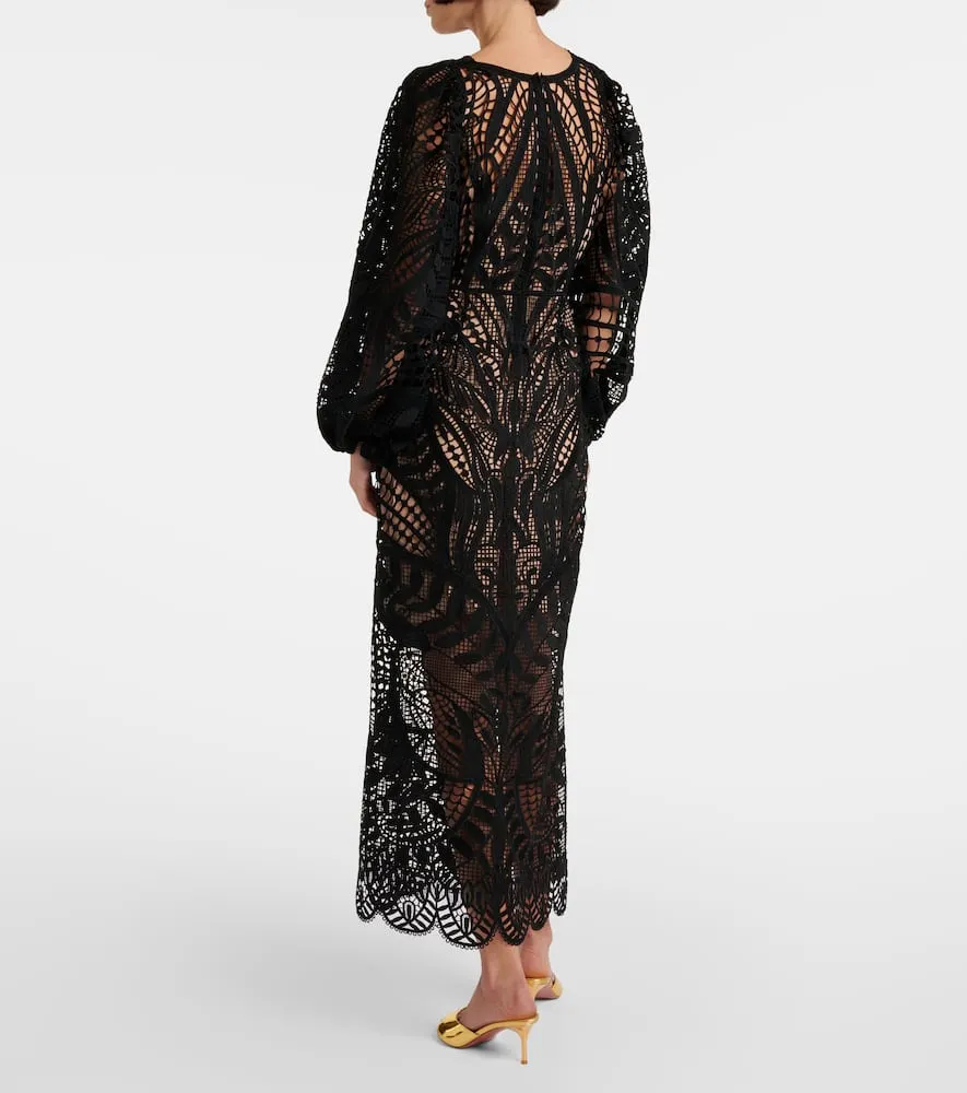 Farm Rio Nature guipure lace maxi dress