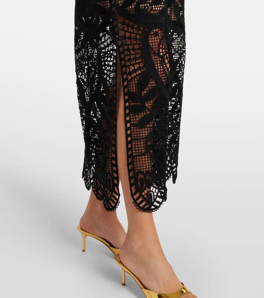 Farm Rio Nature guipure lace maxi dress