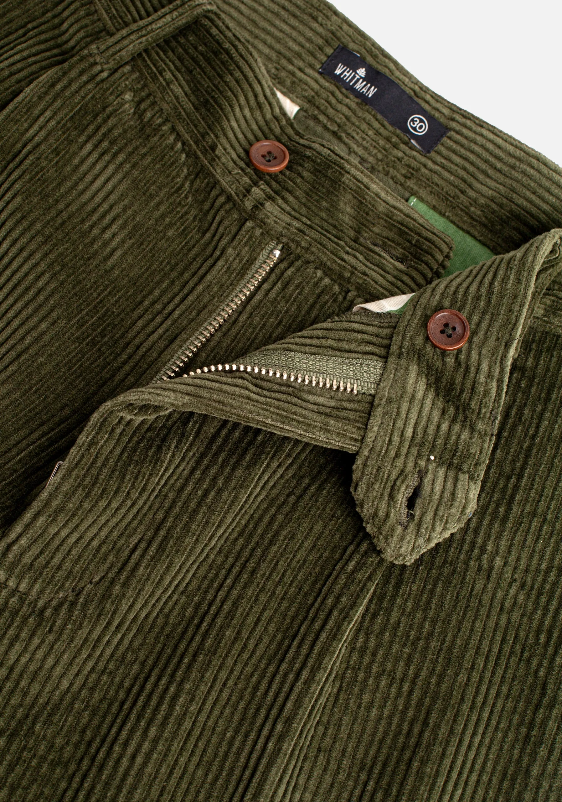 Hudson Corduroy Medium Green Trousers