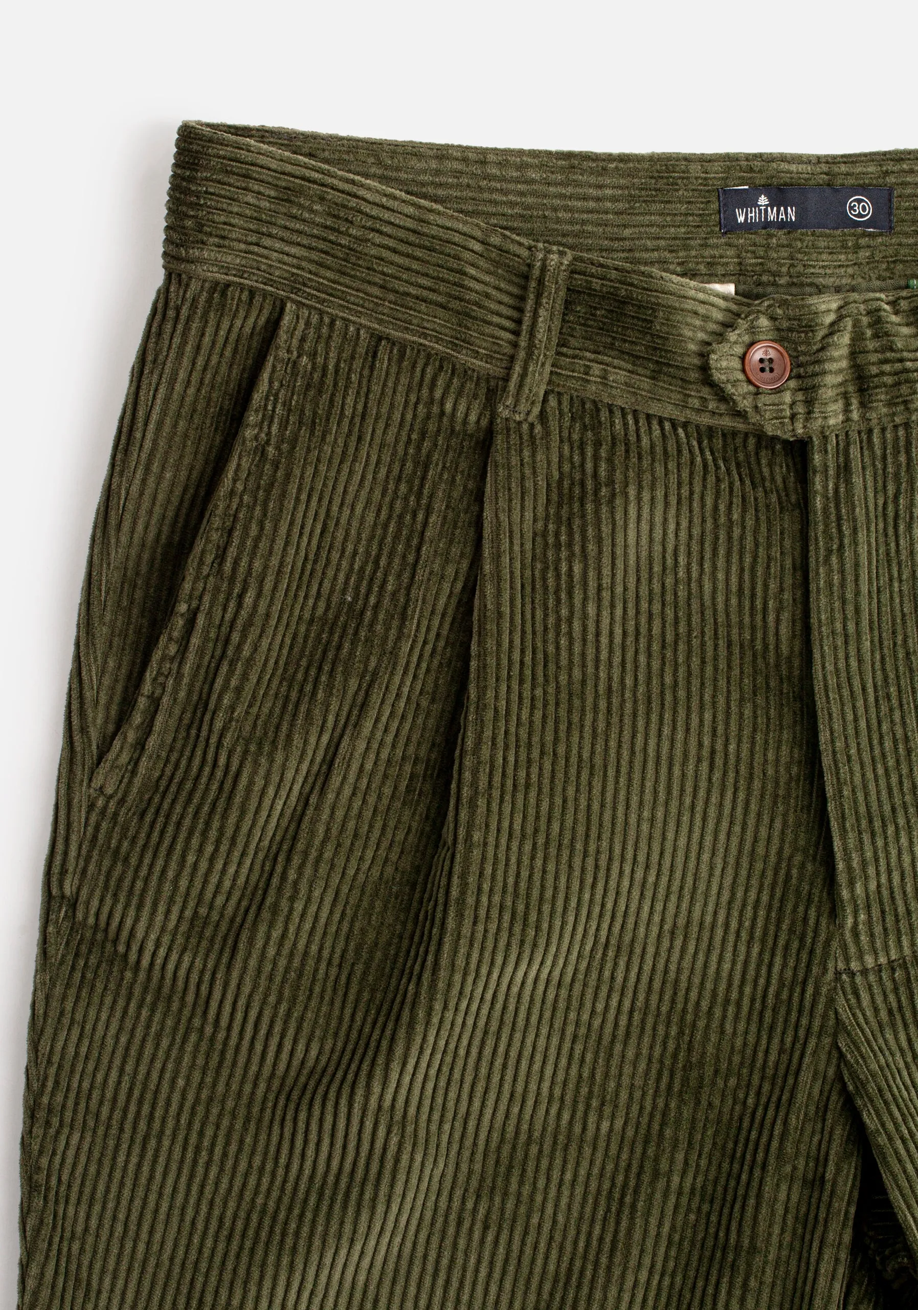 Hudson Corduroy Medium Green Trousers