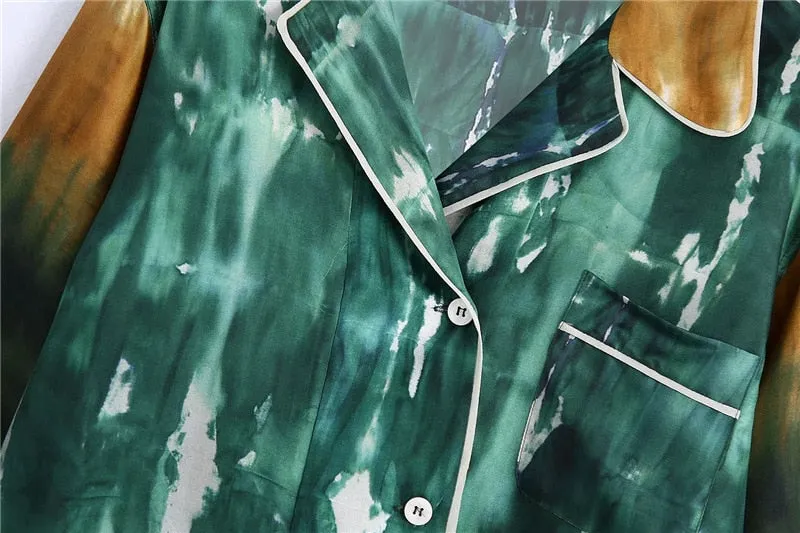 KPSILK TIE-DYE SHIRT AND TROUSERS