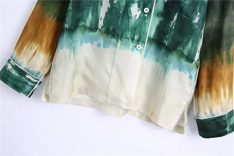 KPSILK TIE-DYE SHIRT AND TROUSERS