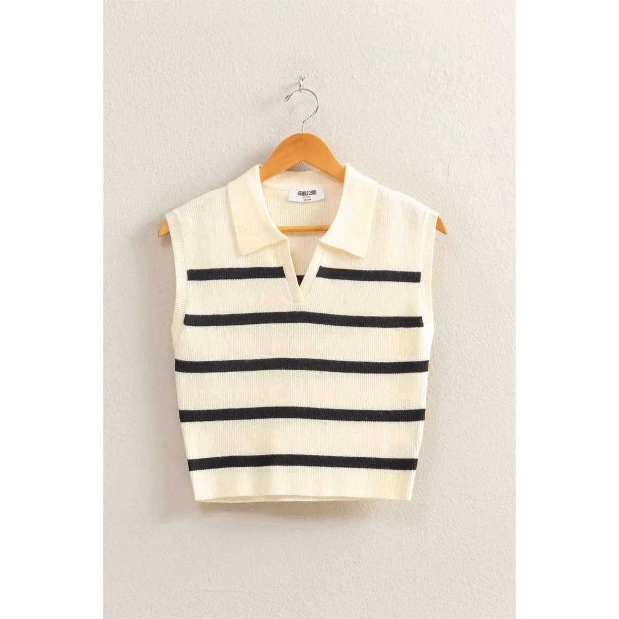 Mae Striped Polo Knit Vest- 2 Colors!