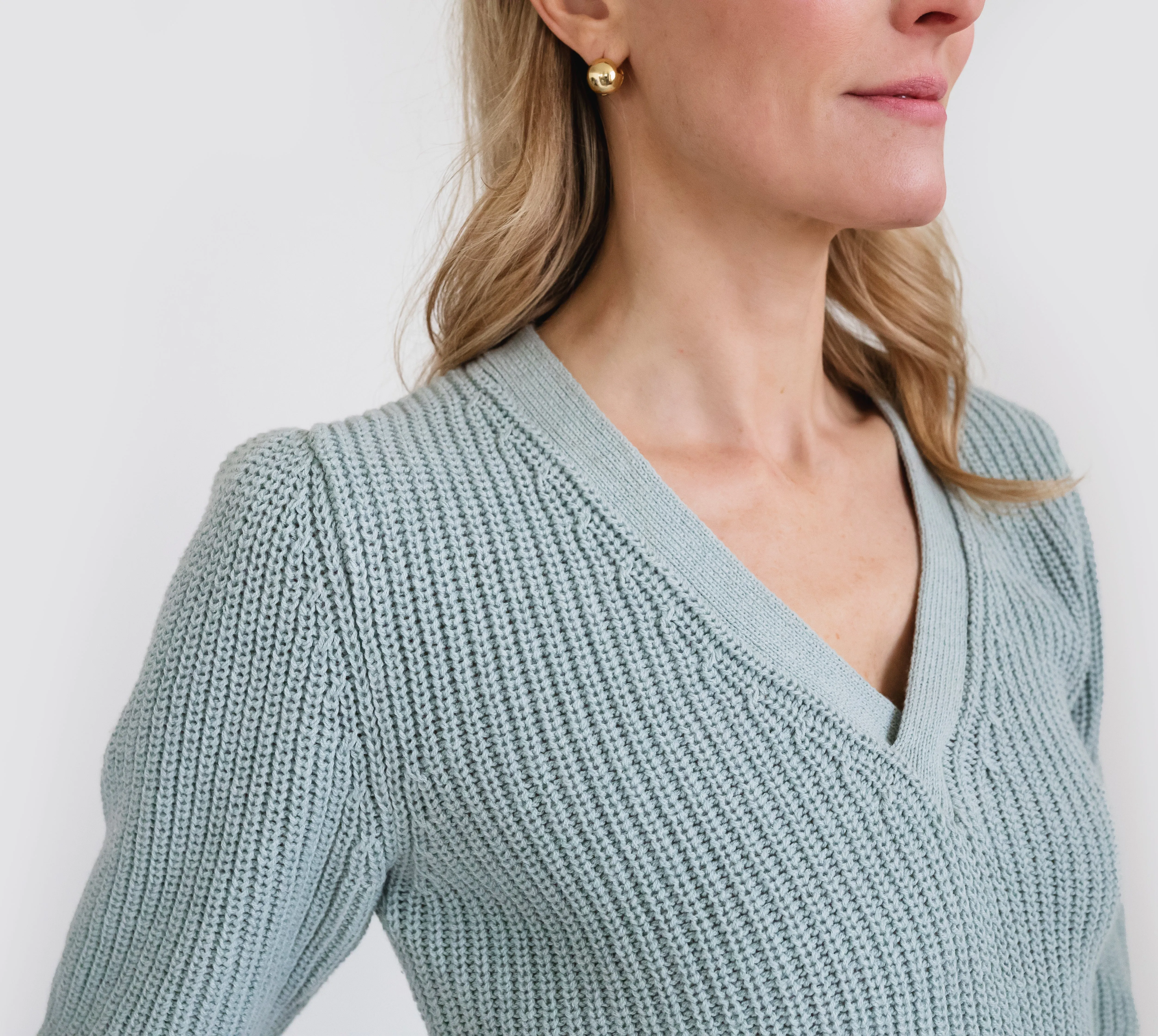 MASON'S DAUGHTER Cropped Melissa Sweater, Soft Blue