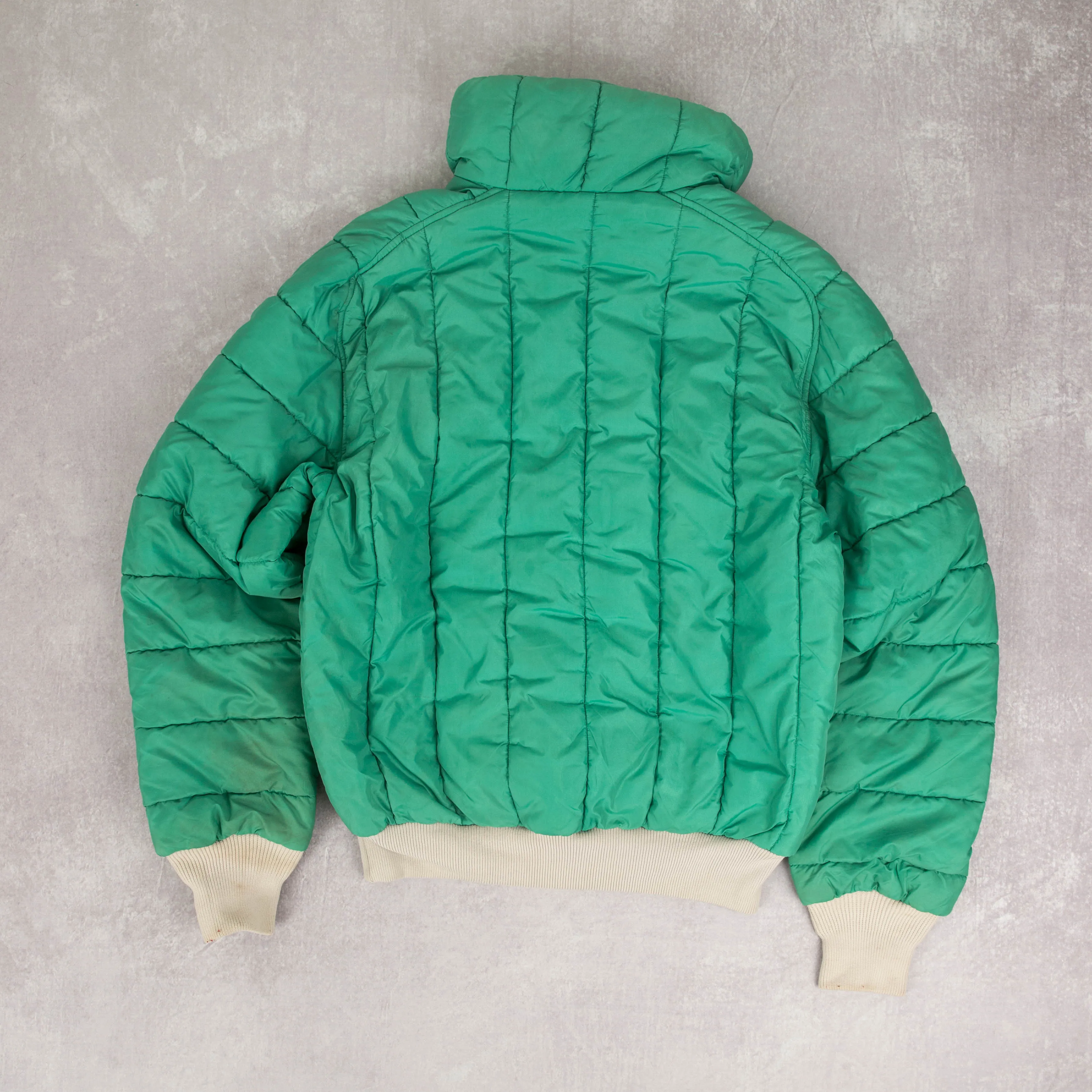 MEN'S VINTAGE 1980S PUFFER SKI HALF ZIP JACKET - SMALL