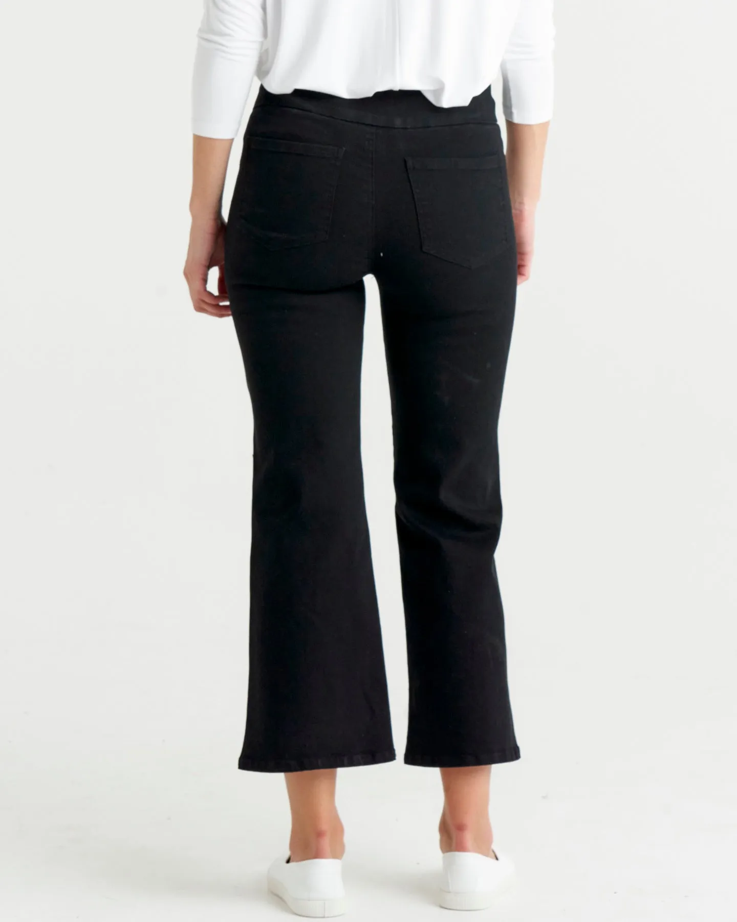 Nicola High Waist Stretchy Cropped Bootleg Jean - Black