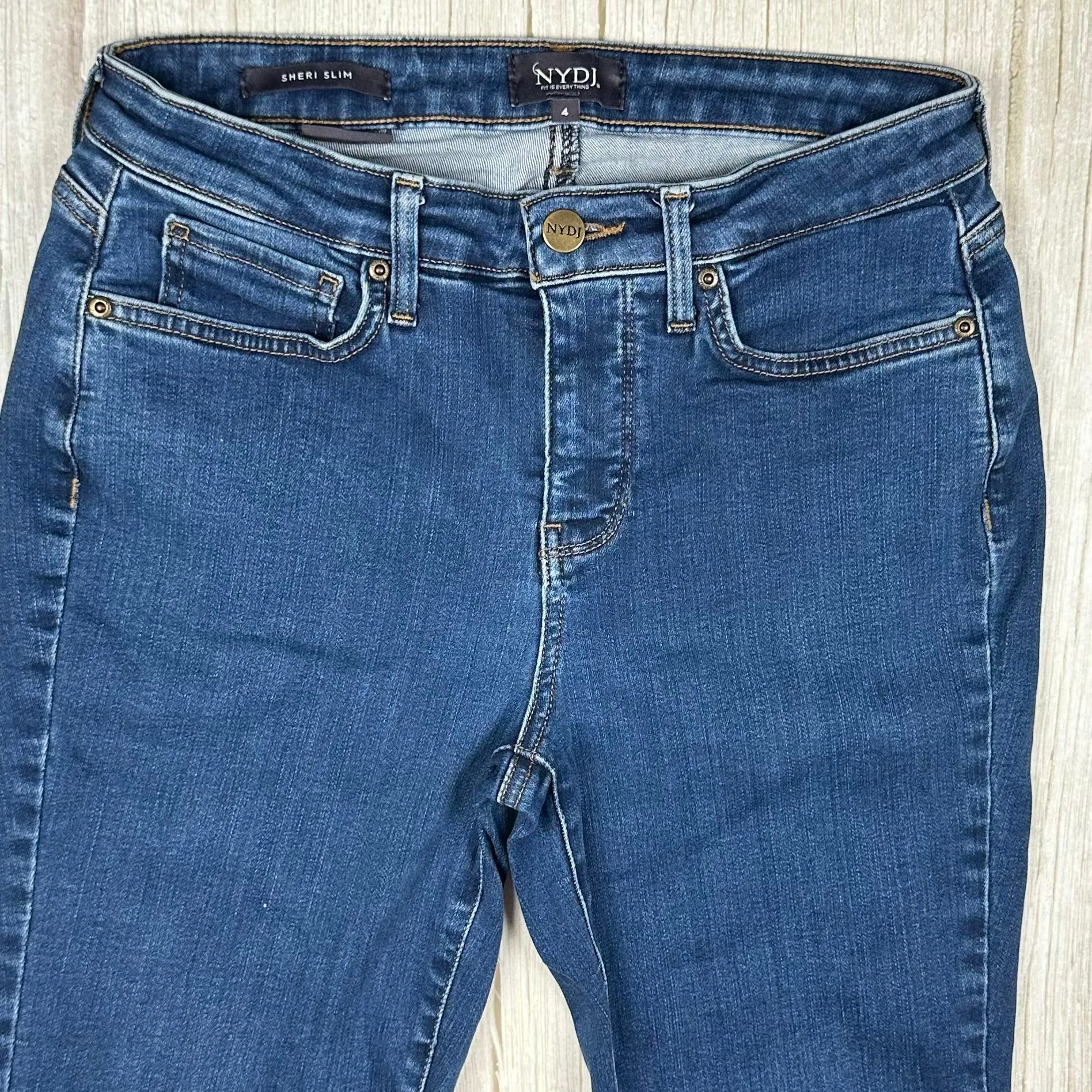 NYDJ 'Sheri Slim ' Blue Stretch Jeans-Size  4 US or 8 AU