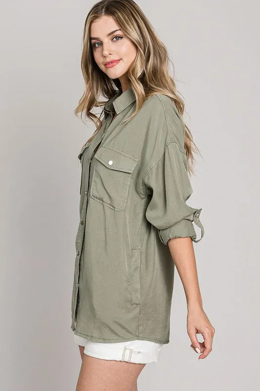 On The Run Button Up
