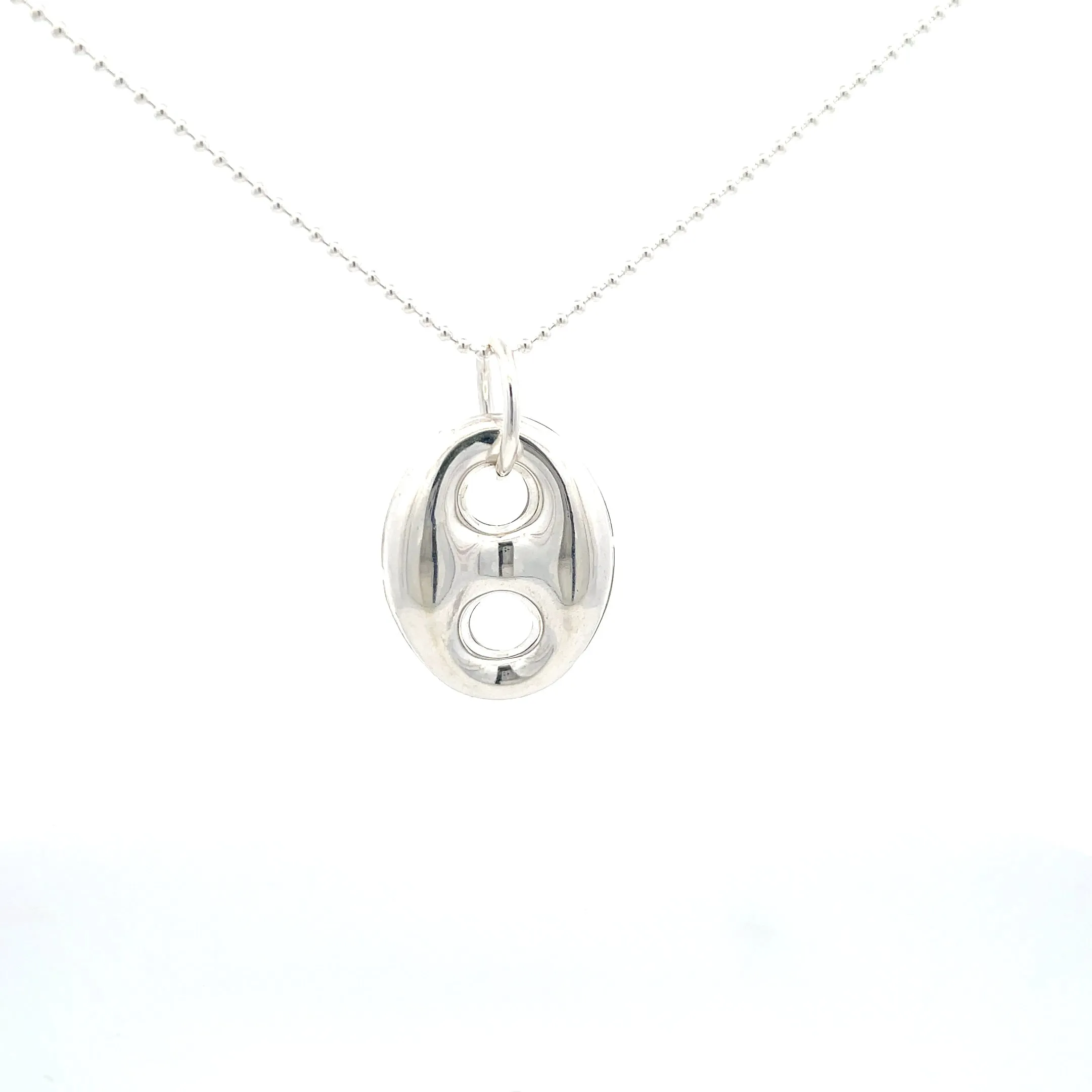 Puffed Mariner Silver Pendant 27MM