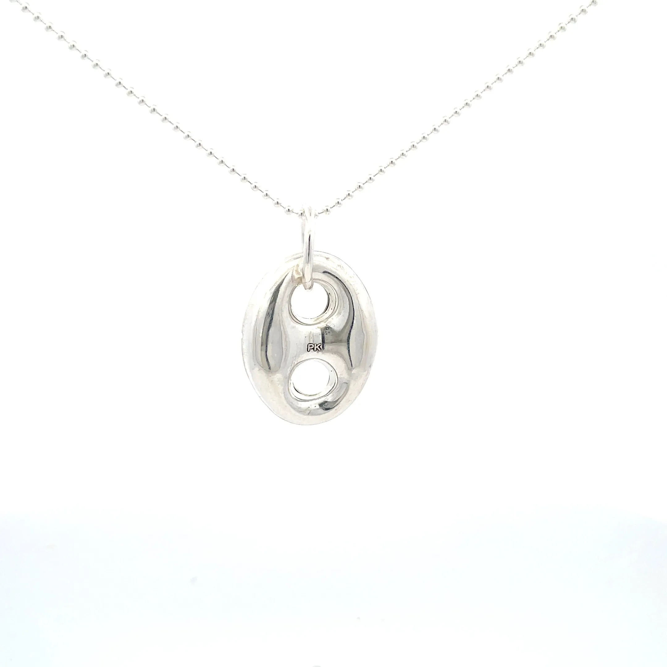 Puffed Mariner Silver Pendant 27MM