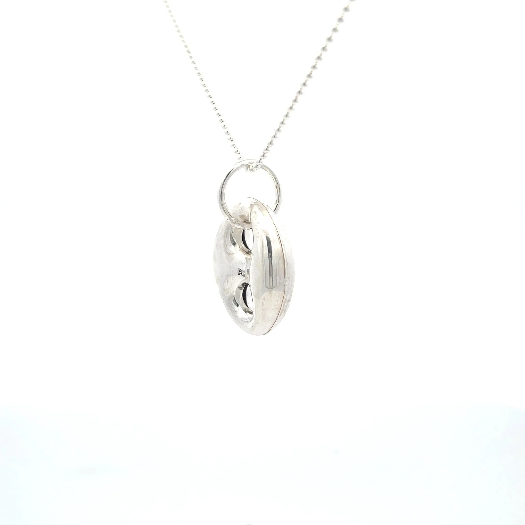 Puffed Mariner Silver Pendant 27MM