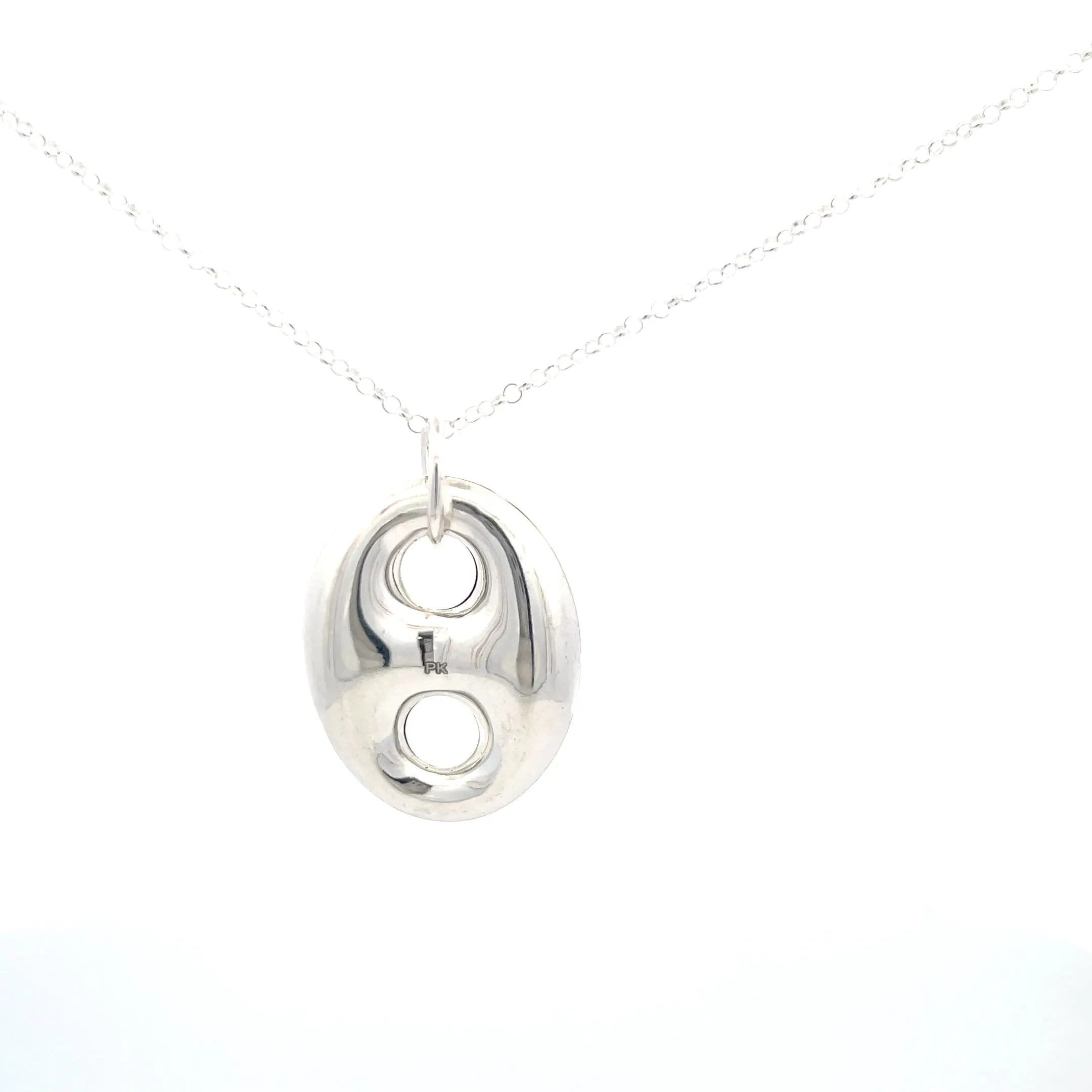 Puffed Mariner Silver Pendant 35MM