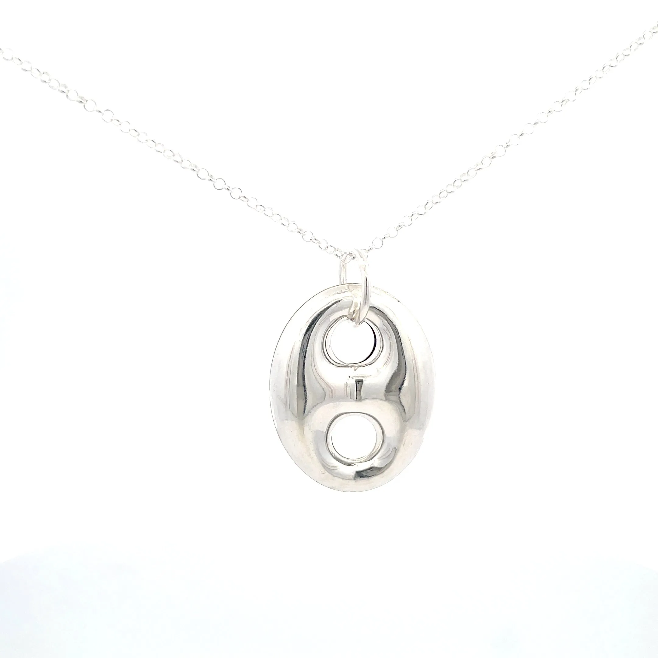 Puffed Mariner Silver Pendant 35MM