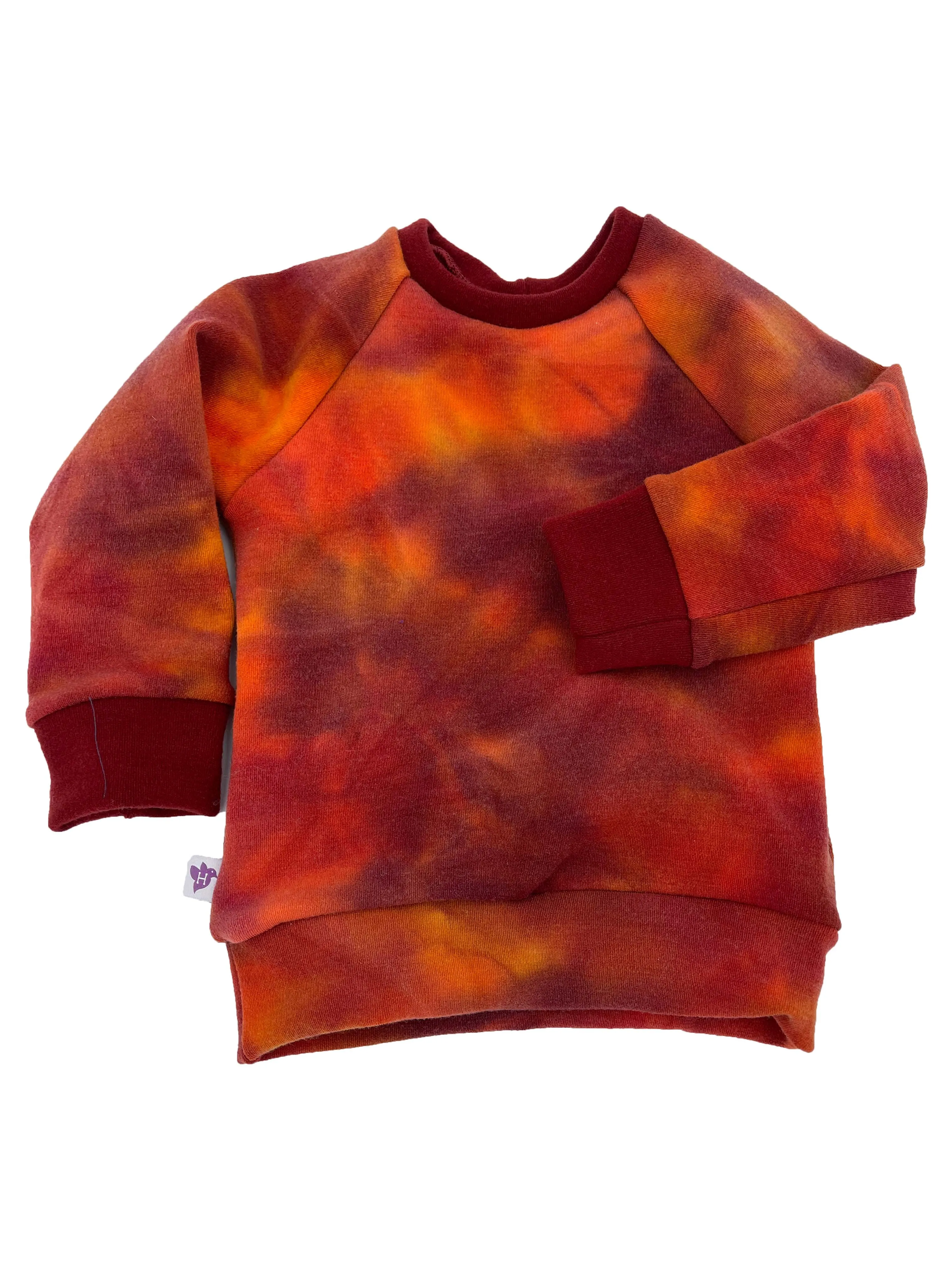 Ready to Ship Merino Interlock: Relaxed Fit Raglan (Fire   Brickhouse 2/3y)