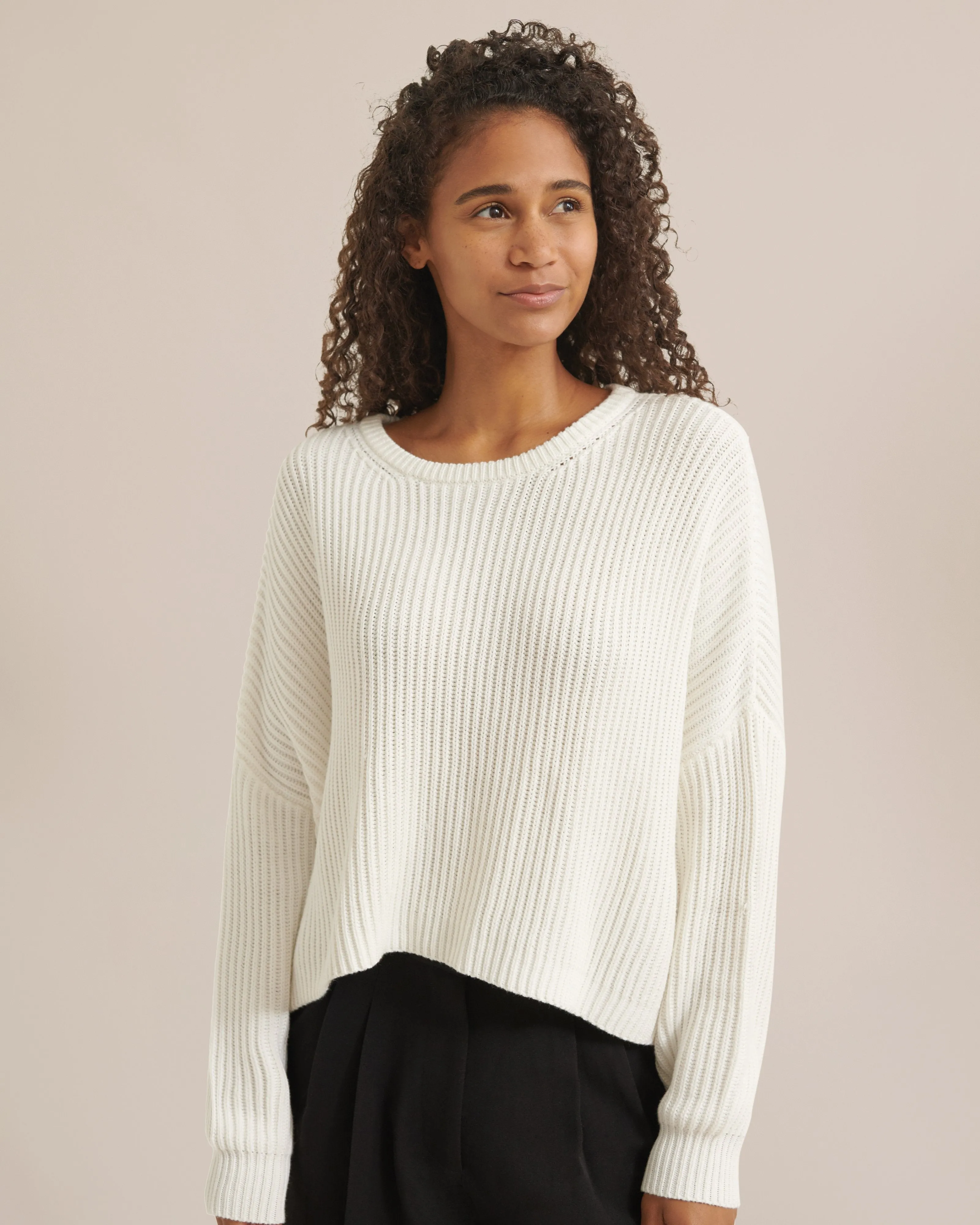 Saya Cropped Crew Neck Sweater