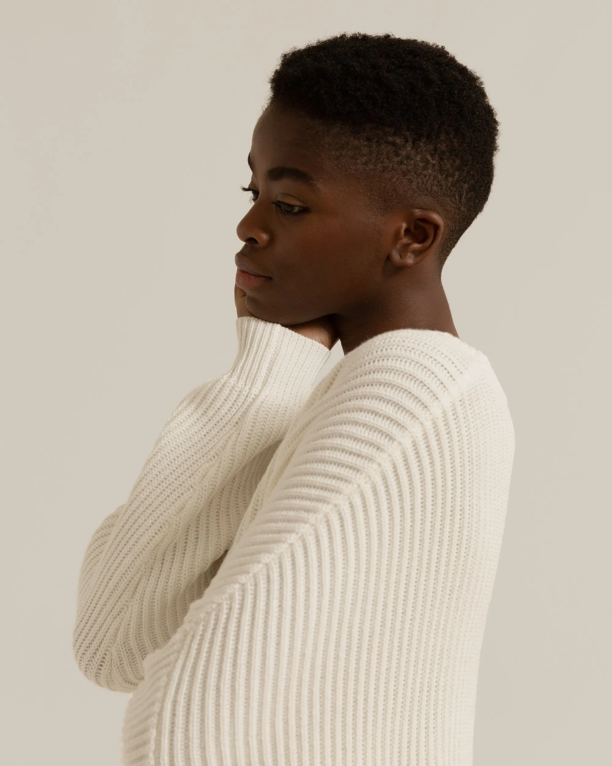 Saya Cropped Crew Neck Sweater