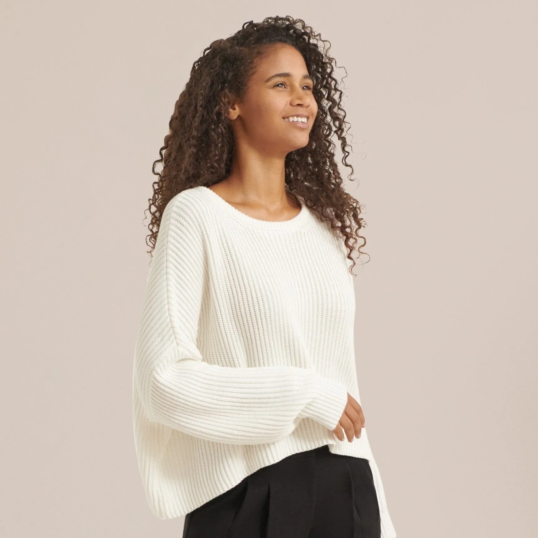 Saya Cropped Crew Neck Sweater