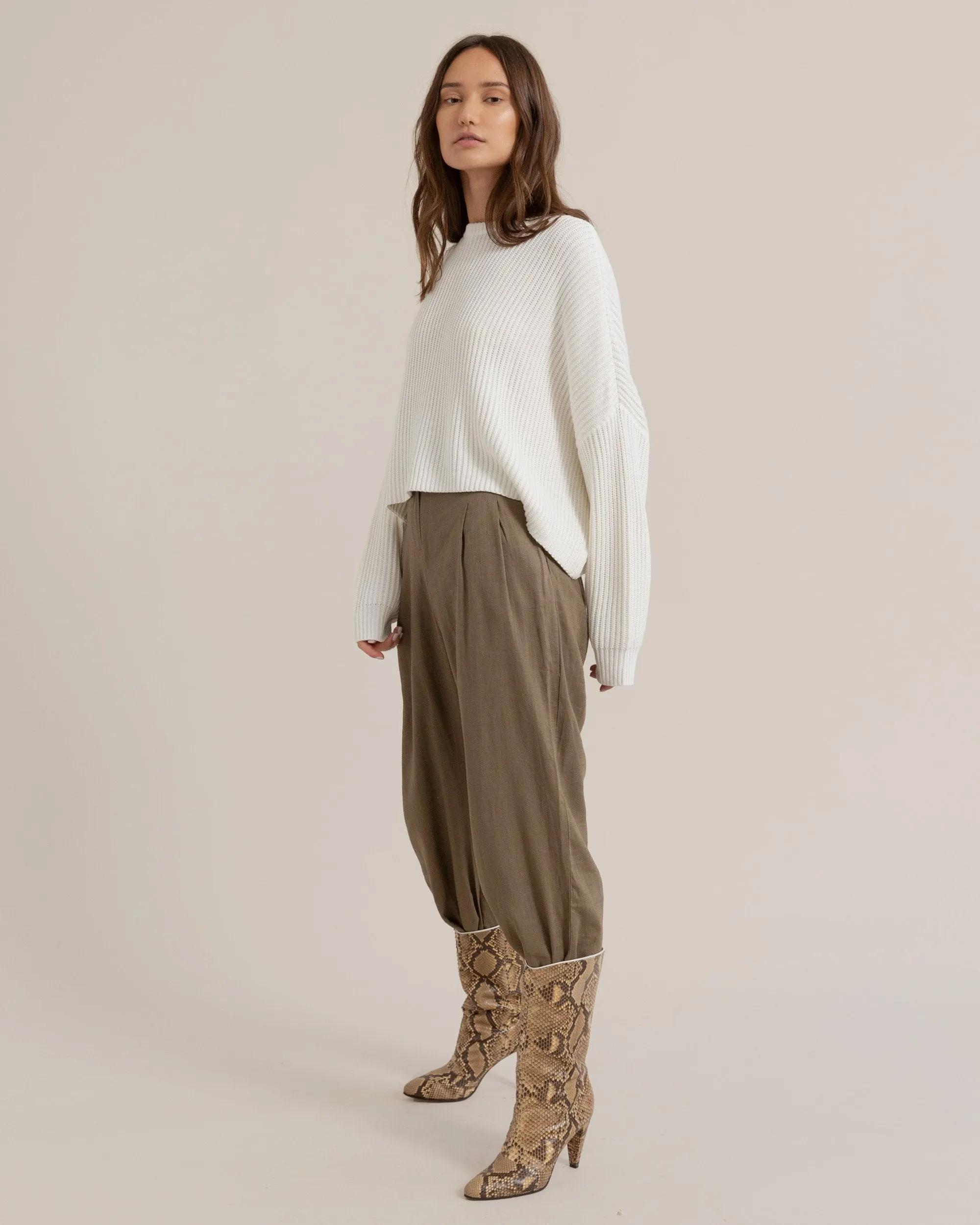 Saya Cropped Crew Neck Sweater