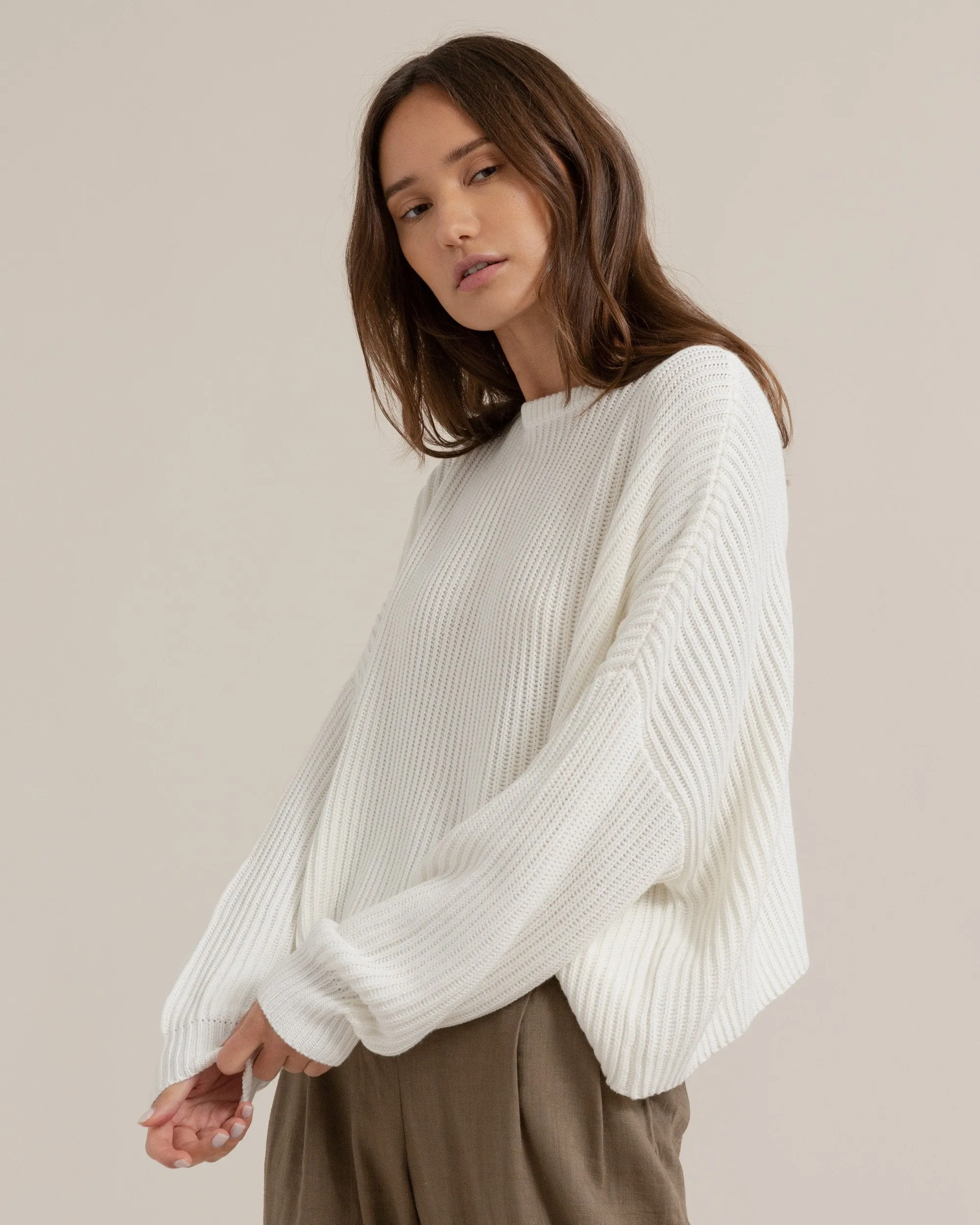 Saya Cropped Crew Neck Sweater