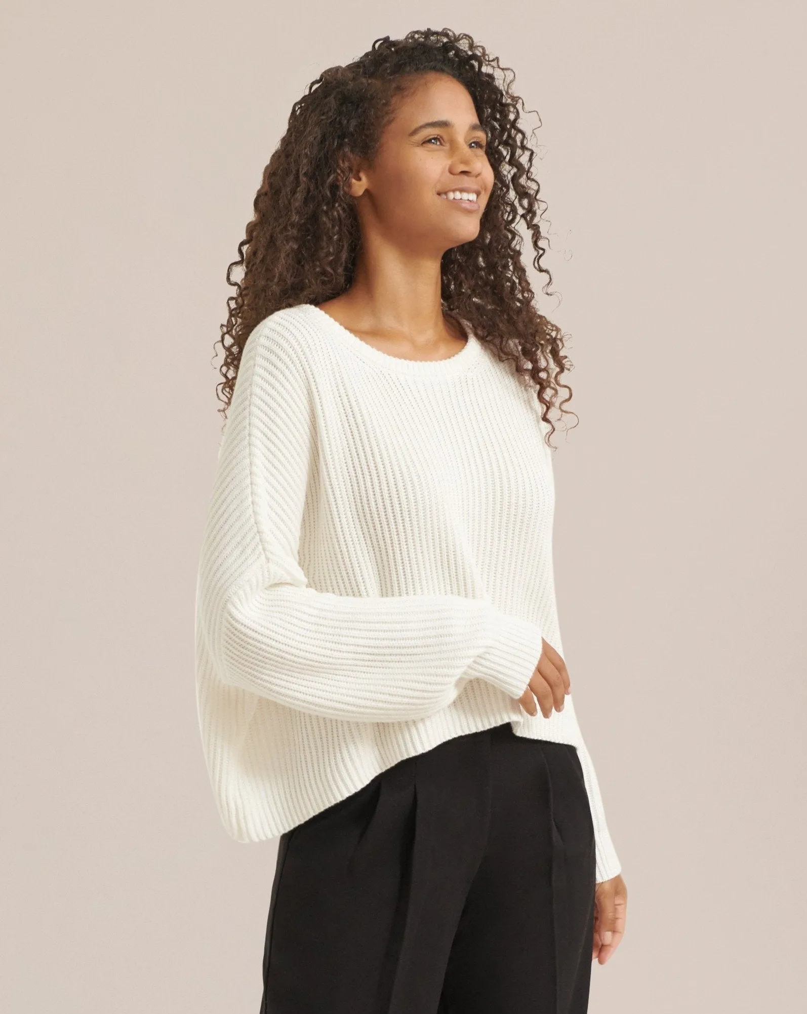 Saya Cropped Crew Neck Sweater