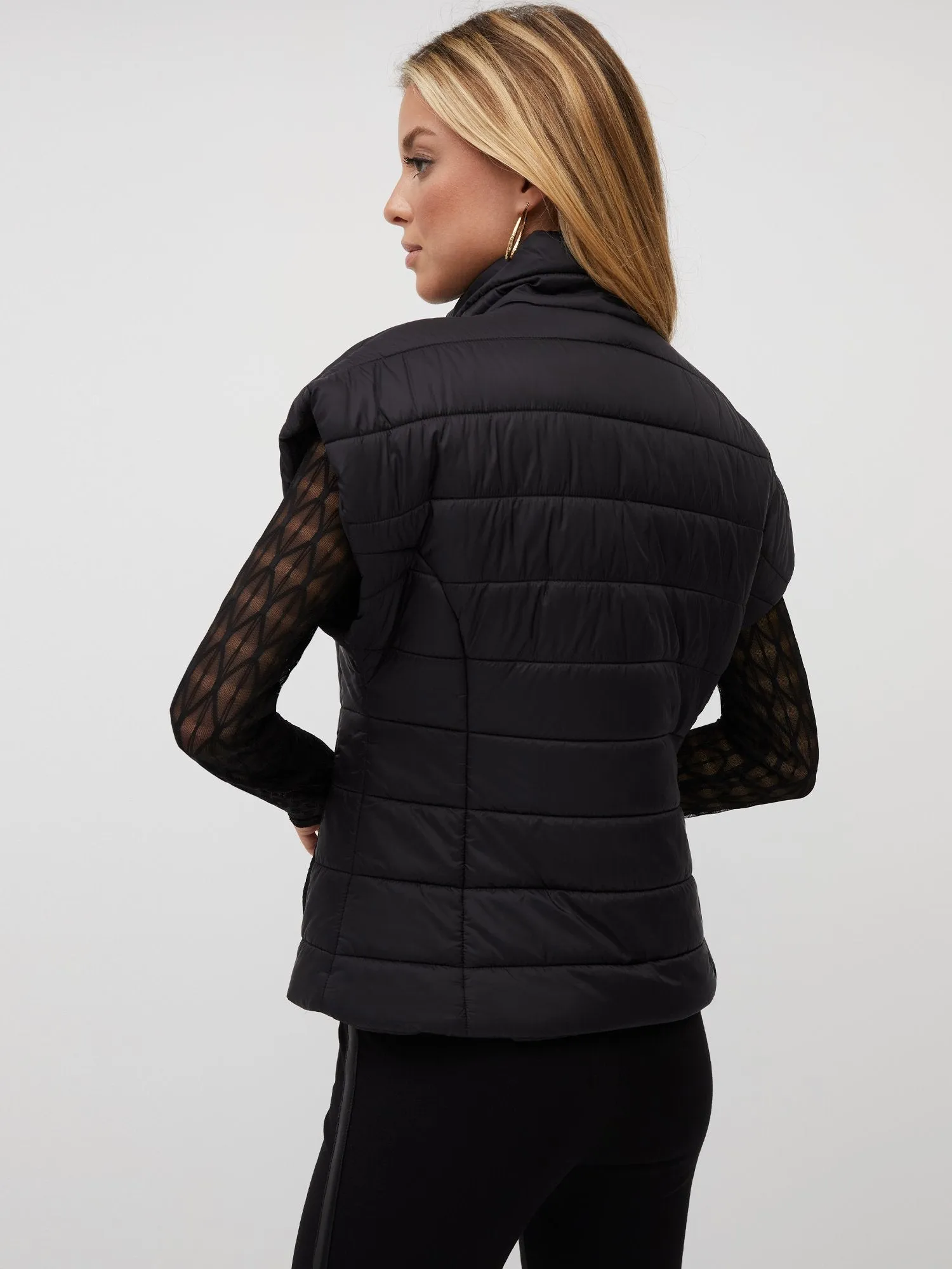 Short-Sleeve Zip-Front Puffer Vest