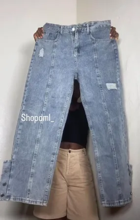 Streetwear Pants Letter Embroidery Hip Hop Jeans Fashion Straight Loose Casual Trousers   S4605359