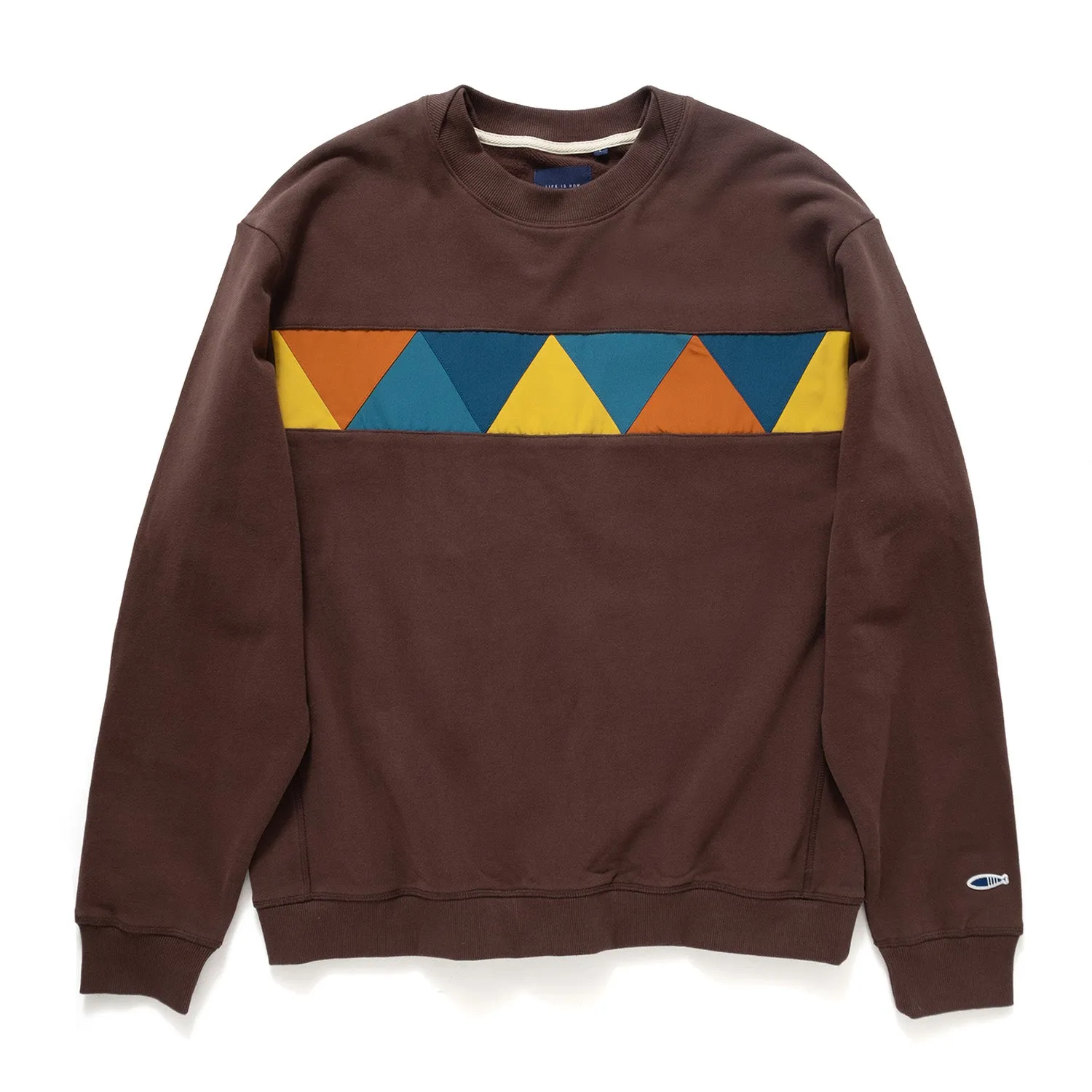 (SW325) Mix Fabric Panel Sweater