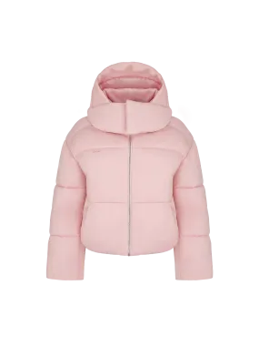 Women’s Flower-Warmth Recycled Nylon Cropped Puffer—magnolia pink