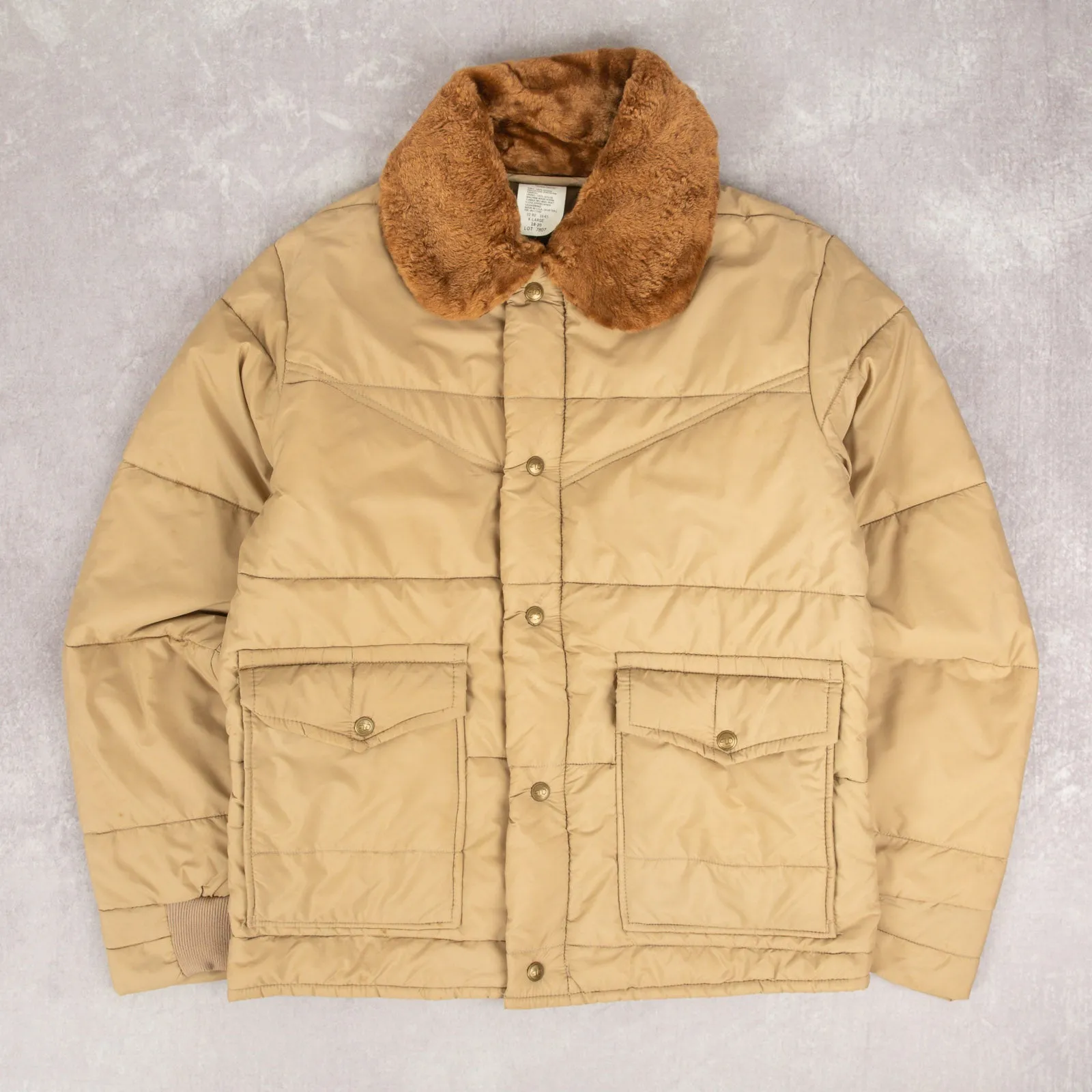 WOMEN'S VINTAGE 1980S COLLARED PUFFER DOWN JACKET - MEDIUM