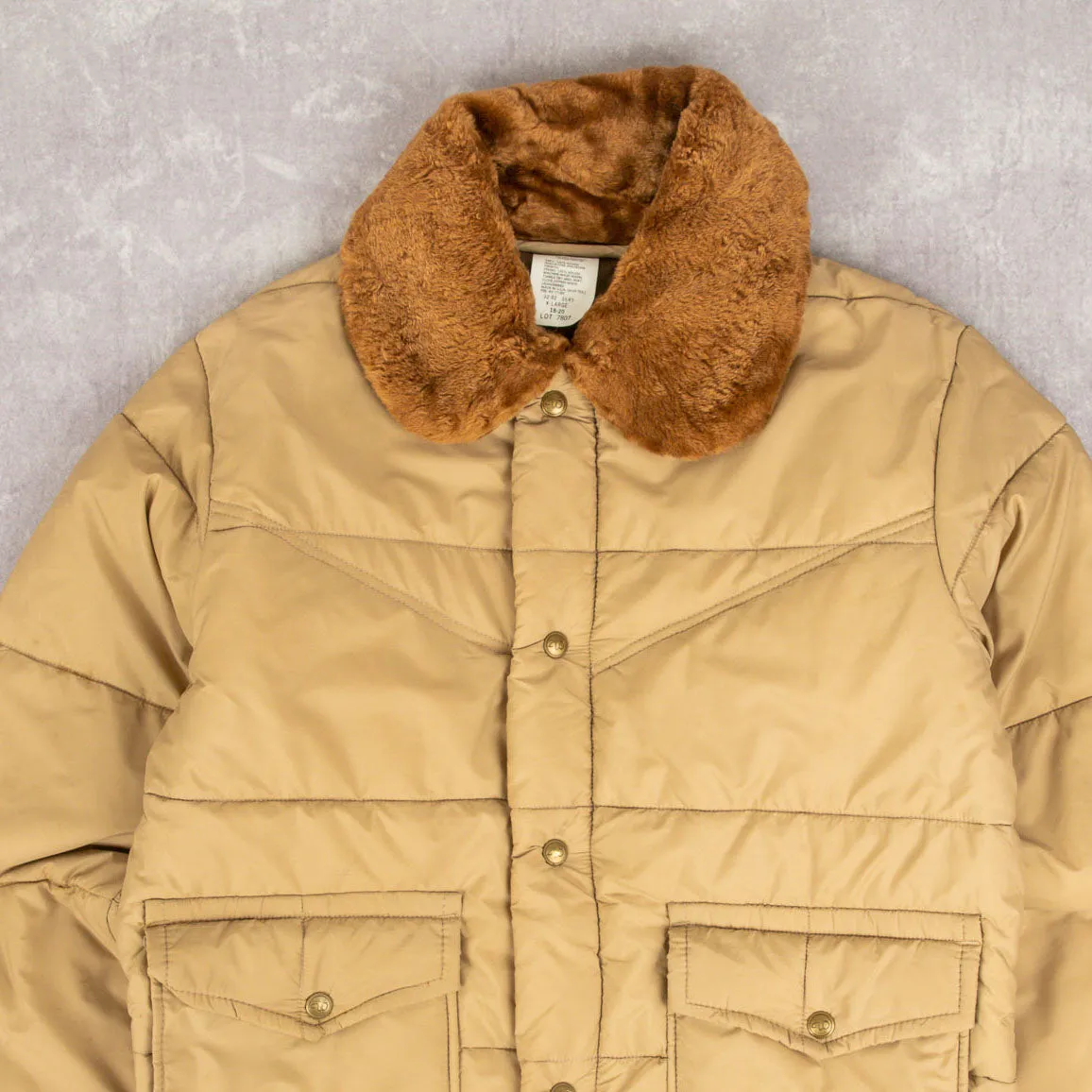 WOMEN'S VINTAGE 1980S COLLARED PUFFER DOWN JACKET - MEDIUM